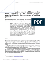 Influence of Active Mineral Additives On The Basic Properties of The Gypsum Cement-Pozzolan Binder For The Manufacture of Building Products