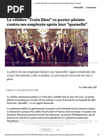 Le célèbre "Train Bleu" va porter plain...tre ses employés après leur "quenelle"