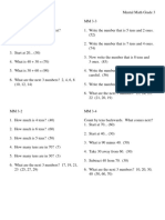 3rd Grade Mental Math PDF