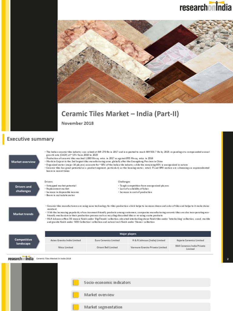 Ceramic Tiles Market in India 2018 PartII PDF Tile Equity