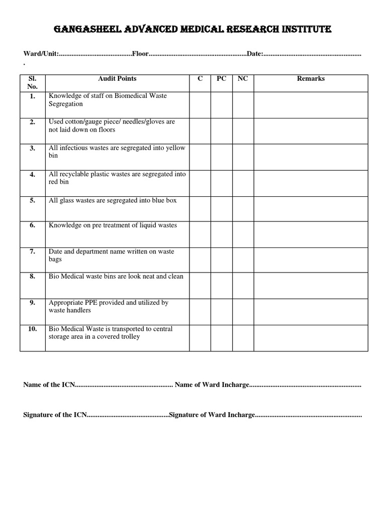 BioMedical Waste Audit PDF
