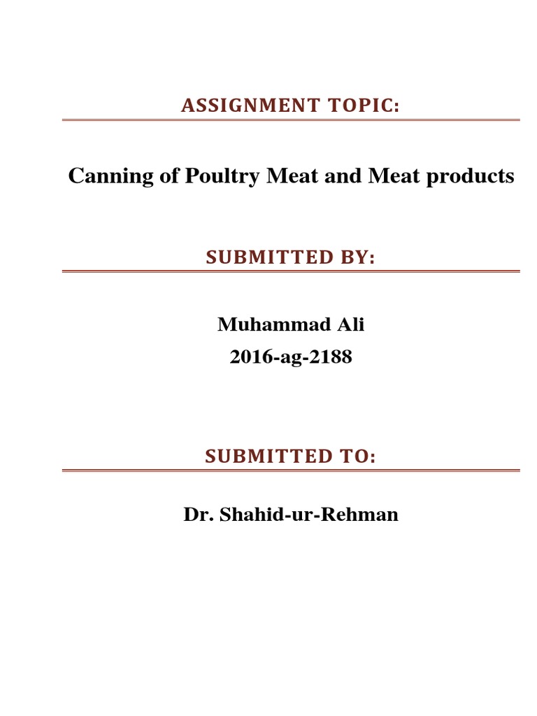 Canning Poultry Meat: A Guide | PDF