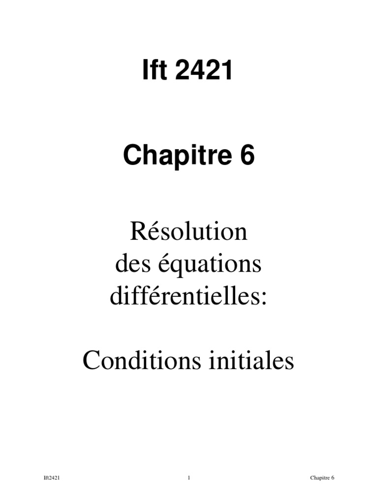 Résolution numérique des équations diff. | PDF | Intégral | Équation ...