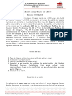 Acta de Cabildo Ayuntamiento Ocotepec