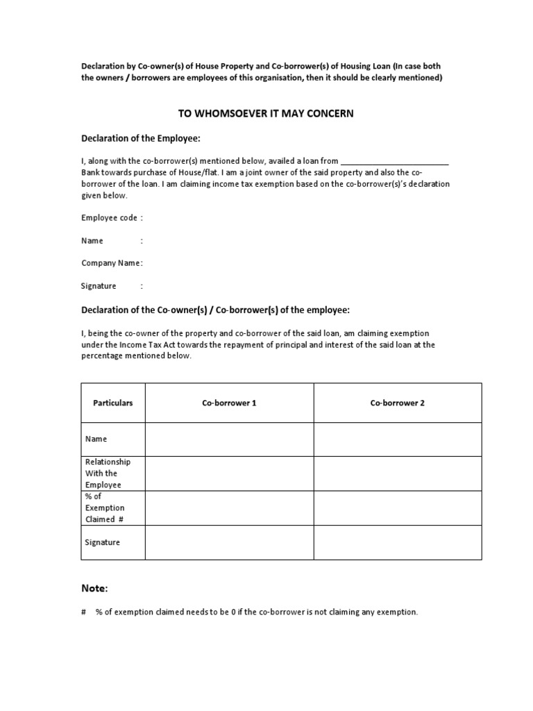 To Whomsoever It May Concern: Declaration of The Employee | PDF