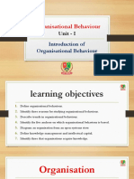 Unit 1-Introduction of Organisational Behaviour