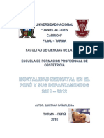 Mortalidad Neonatal en El Peru y Departamentos 2011- 2012
