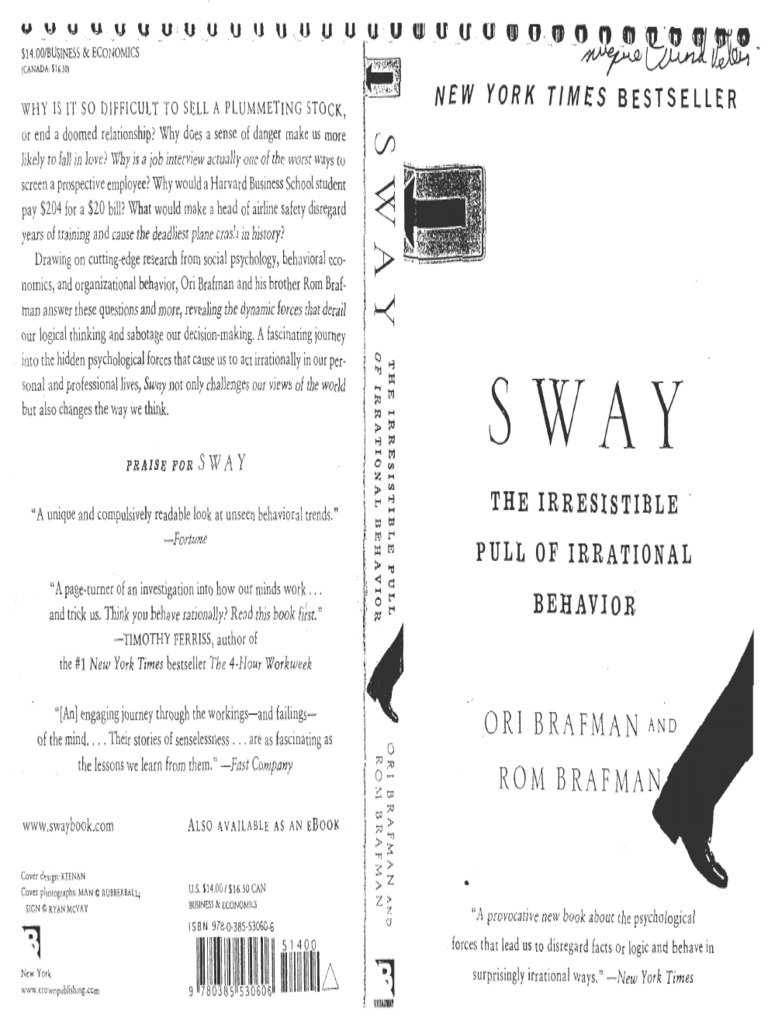 Sway The Irresistible Pull Of Irrational Behavior Irrationality Psychological Concepts