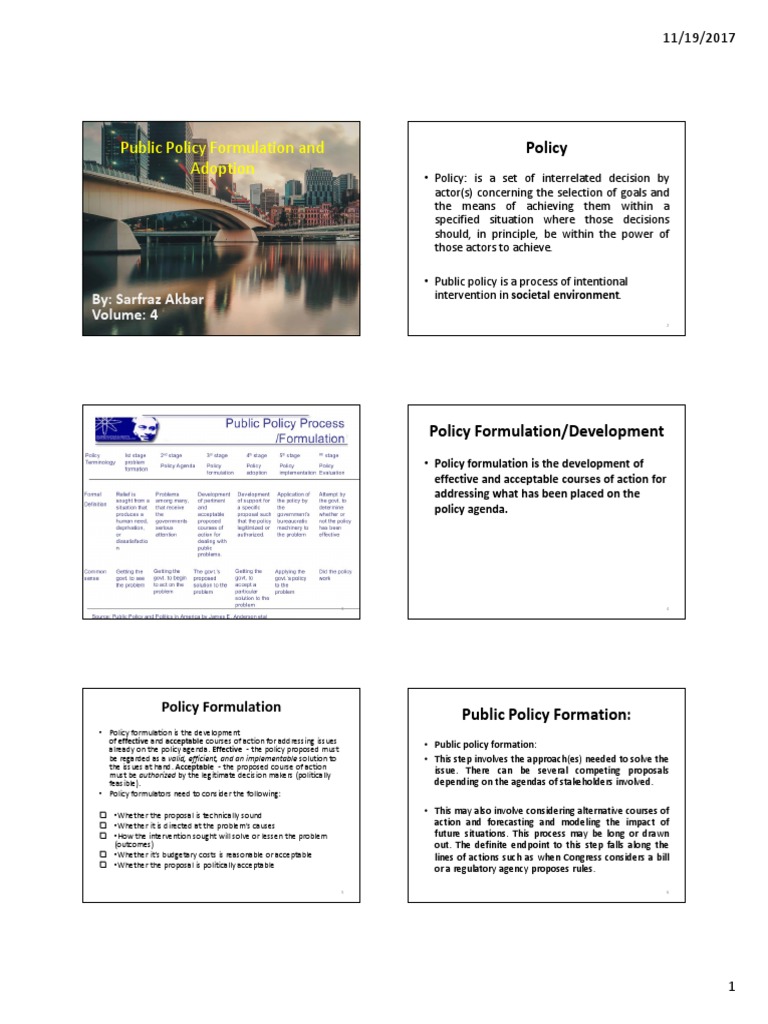 Public Policy Formulation Overview | PDF | Policy Analysis | Decision ...