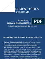 Management Topics Seminar: Kusnadi Nawawinata, DRS.,MM
