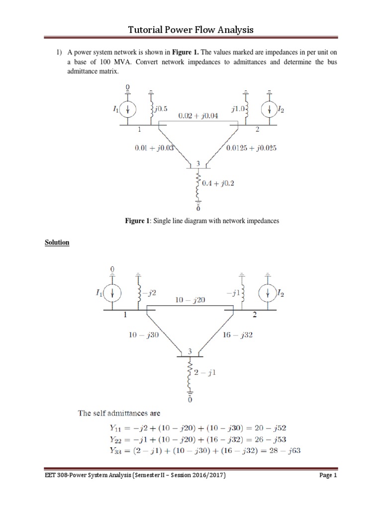Tutorial Power System Analysis Power Flow AnalysisSolution PDF