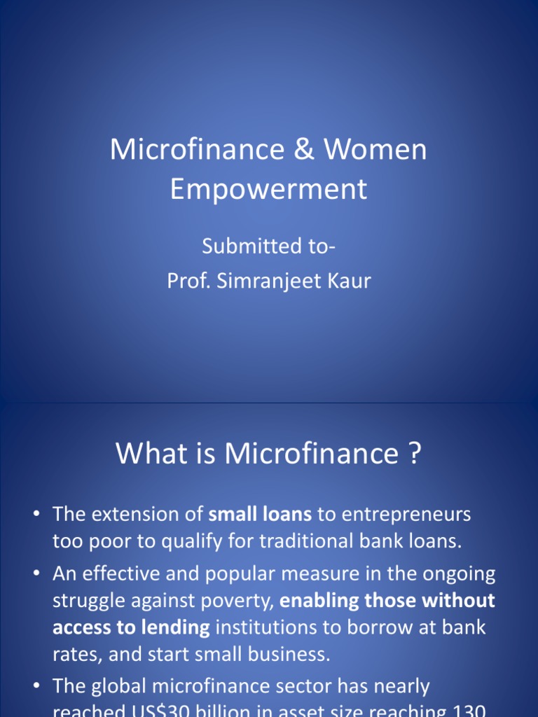 Empowering Women through Microfinance | PDF | Microfinance | Poverty