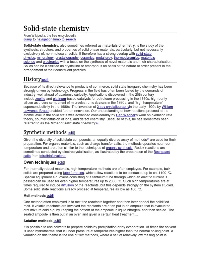Understanding SolidState Materials An Overview of the Synthesis, Characterization, and
