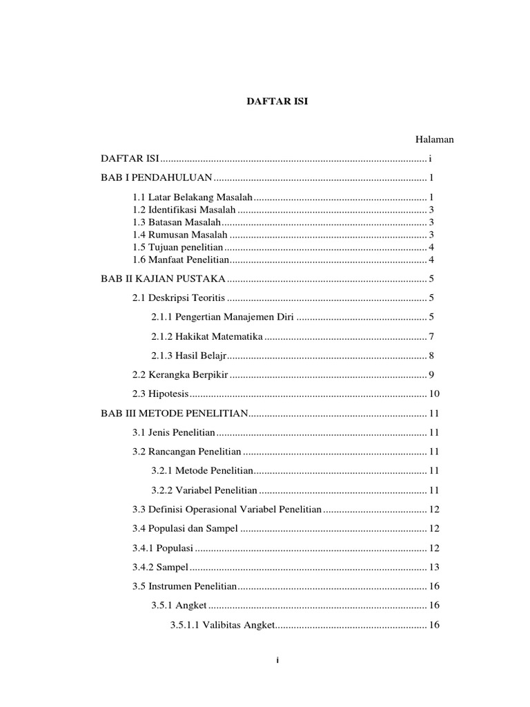 Daftar Isi (Proposal)