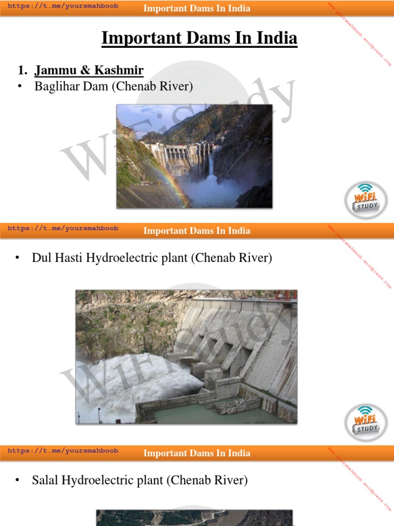 Important Dams in India PDF Hydraulic Engineering Fresh Water