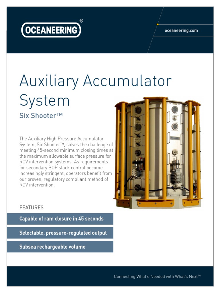 ST&R Auxiliary Accumulator System | PDF | Subsea (Technology ...