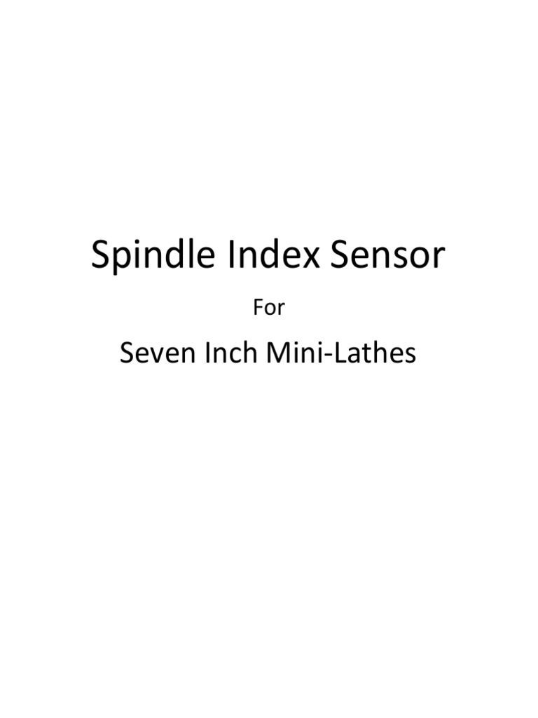 Spindle Index Sensor Installation Guide | PDF | Switch | Equipment