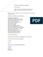 Chomsky's Sentences: 1. Linguistics Claims To Be Based On Speech