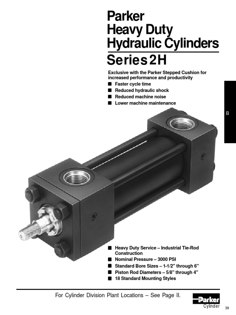 Parker 2H Cylinders PDF Machines Mechanical Engineering