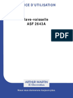 Manuale Lavastoviglie Arthur Martin Electolux Asf2643a