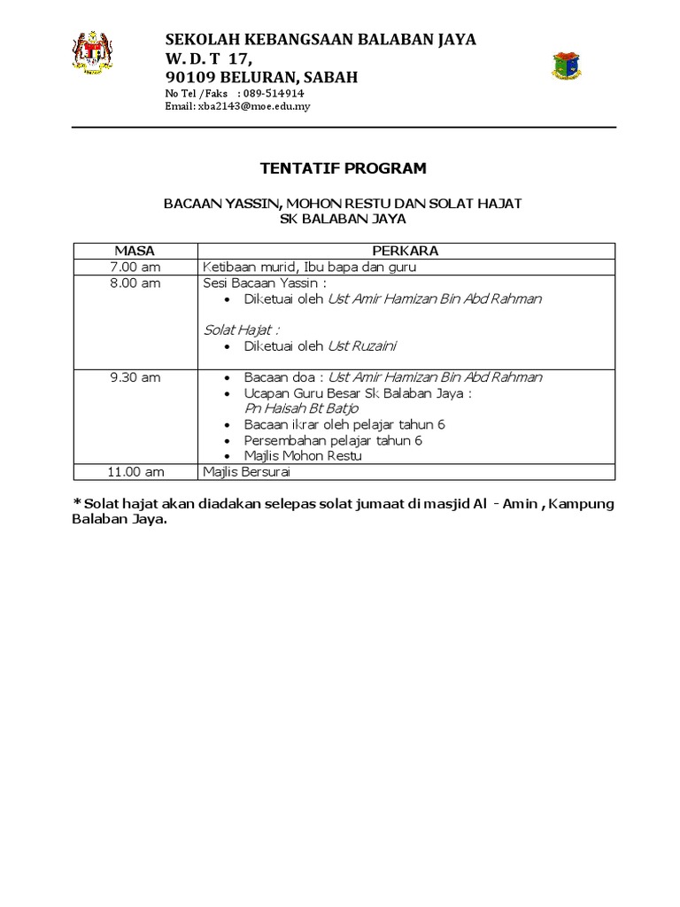 Tenatif Program | PDF