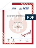 Certificate of Participation: Ong Khek Beng