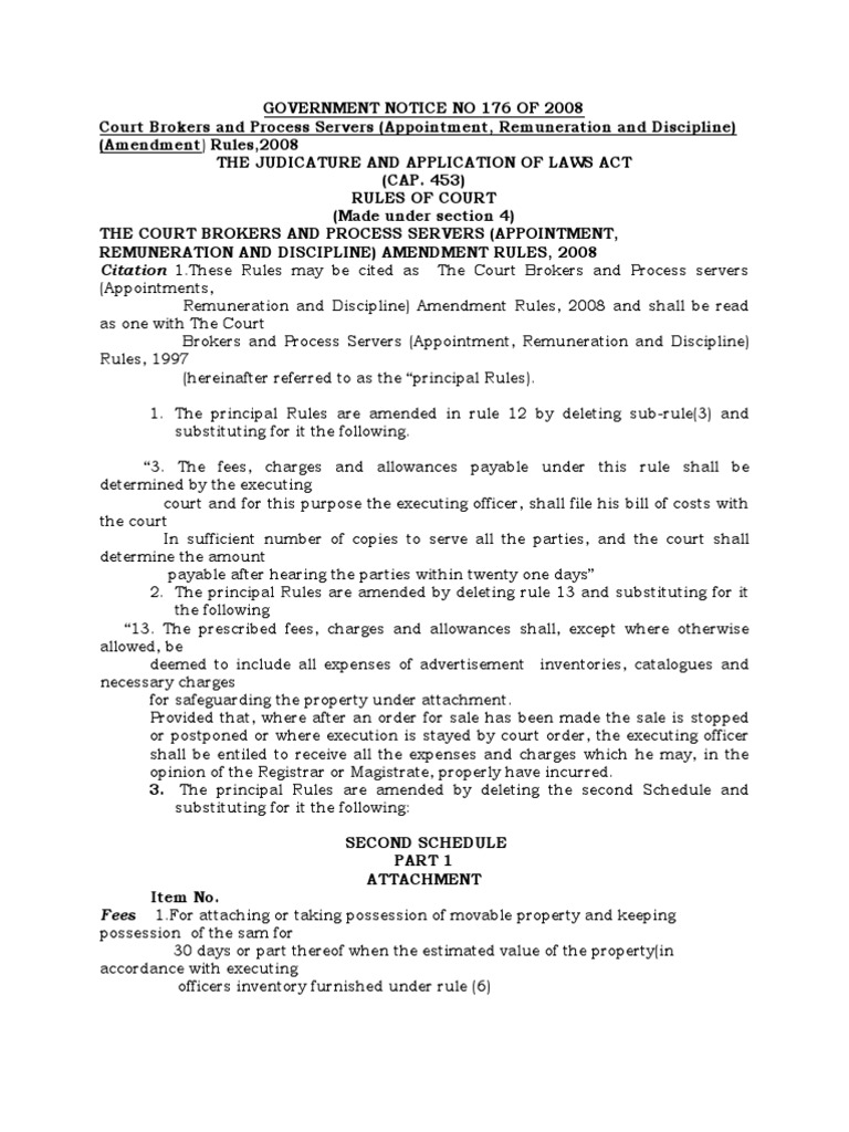 Court Broker Rules PDF Service Of Process Magistrate