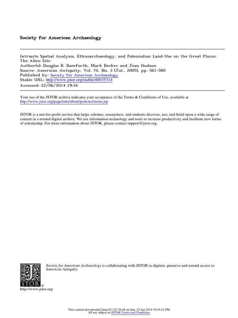 Society For American Archaeology PDF Archaeology Stratigraphy