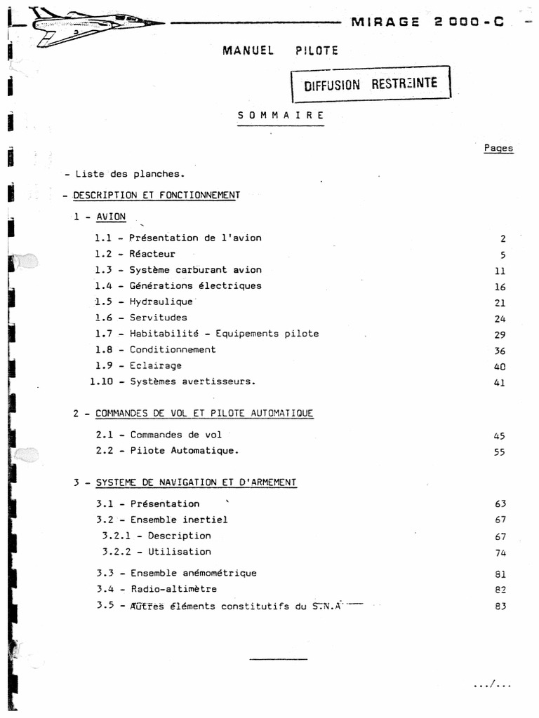 Flight Manual - Mirage 2000C PDF | PDF