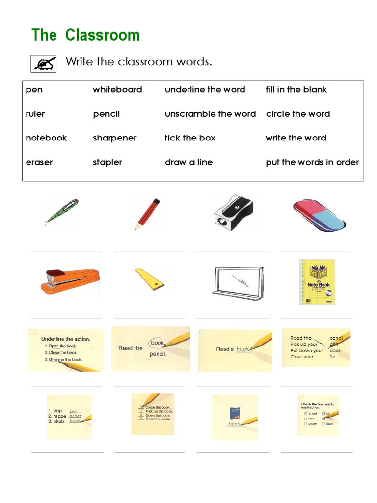Classroom Vocabulary and Activities Guide | PDF | Pronoun | Subject ...