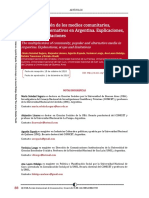 La Multiplicación de Los Medios Comunitarios, Populares y Alternativos en Argentina. Explicaciones, Alcances y Limitaciones