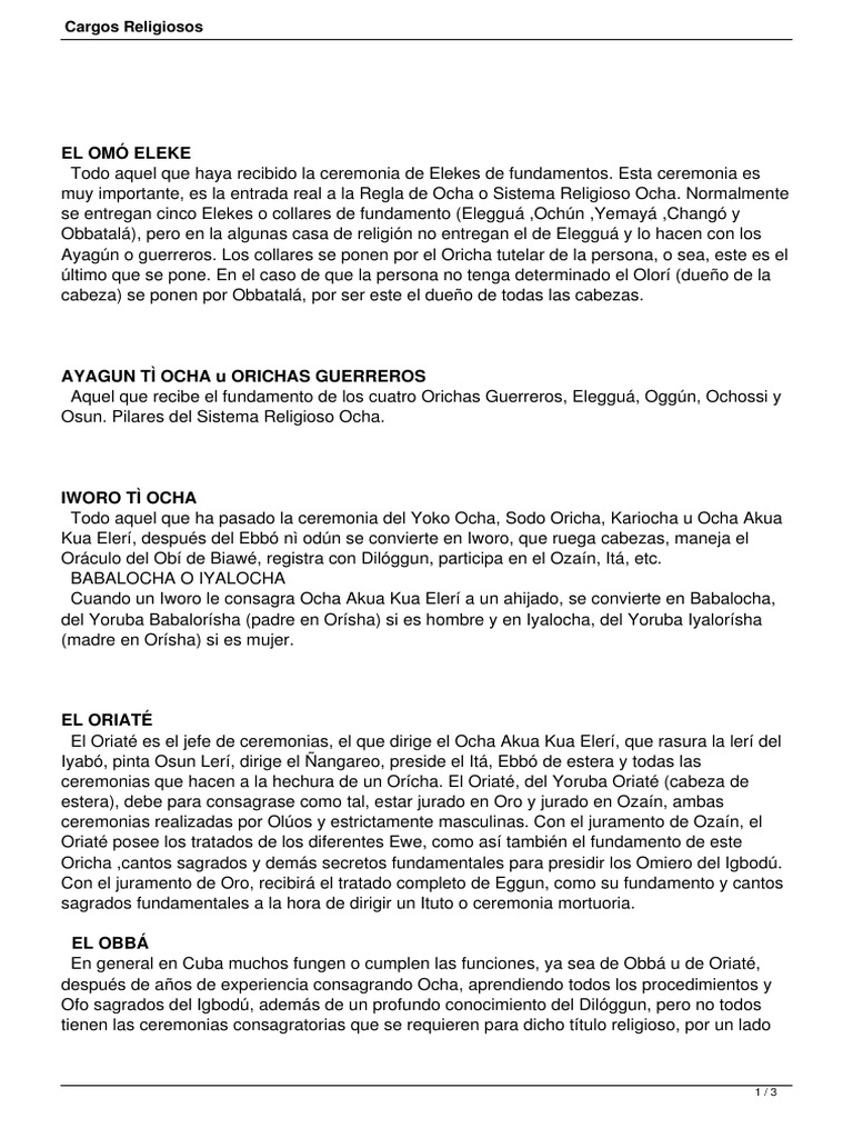 Boveda Espiritual Pdf Santeria Religión étnica