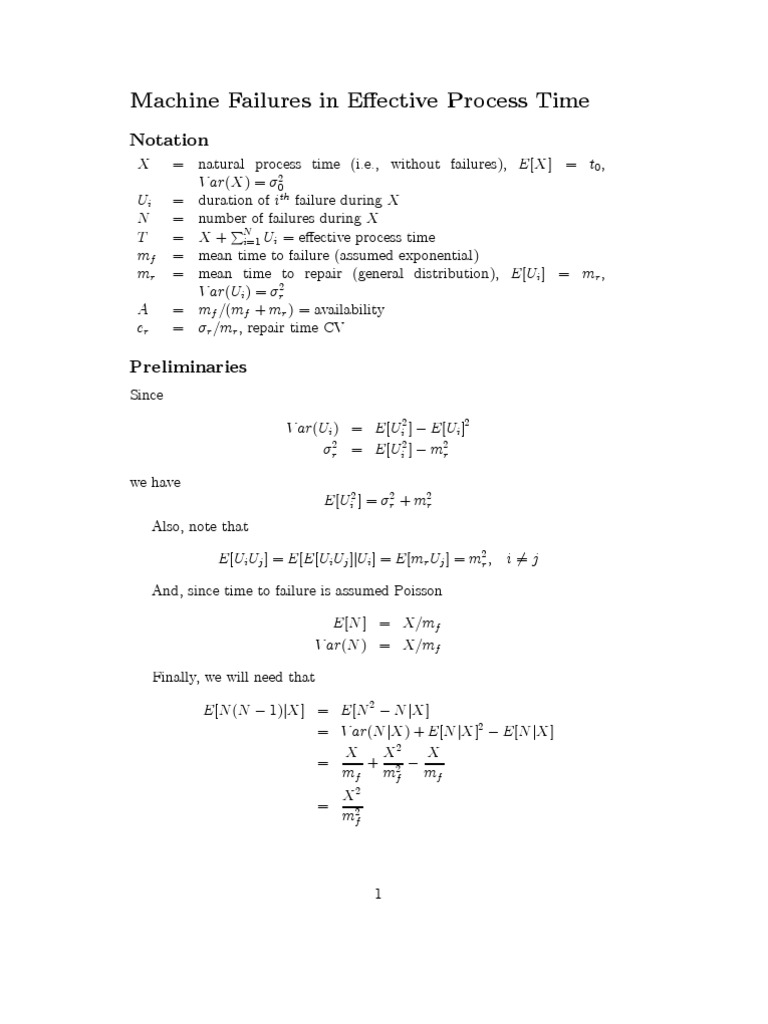 Machine Failures and Process Time Analysis | PDF