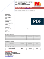 Formulir Offline Oprec IMA SC Undip 2019