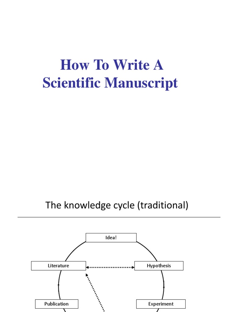 Writing a Scientific Manuscript Guide | PDF | Question | Experiment