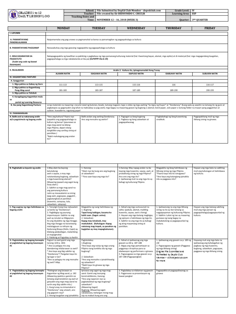 DLL - Esp 4 - Q3 - W3 | PDF