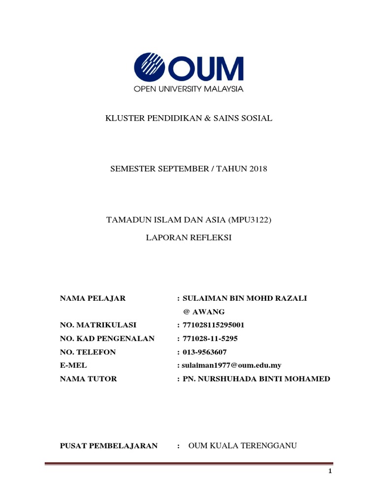 Laporan Refleksi Mpu3122