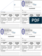 Evaluation Sheet Evaluation Sheet: St. Mary's College of Catbalogan St. Mary's College of Catbalogan