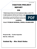 Investigation Project On: "Preparation of Soyabean Milk and Its Comparison With Natural Milk"