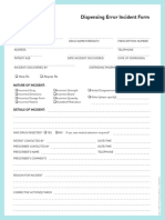 Dispensing Errors Incident Form