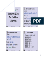 Computing GCD's The Euclidean Algorithm: A QB + R