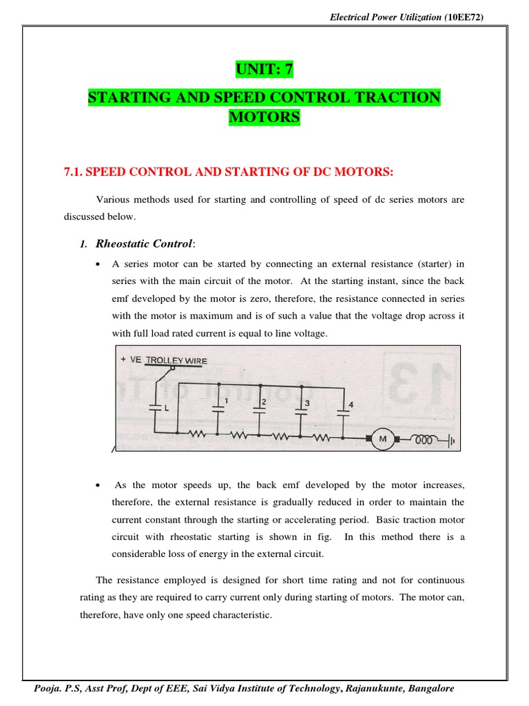 Speed Control Methods for Traction Motors | PDF | Electric Motor ...