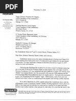 Winston-Salem City's Letter to US Daughters of the Confederacy 