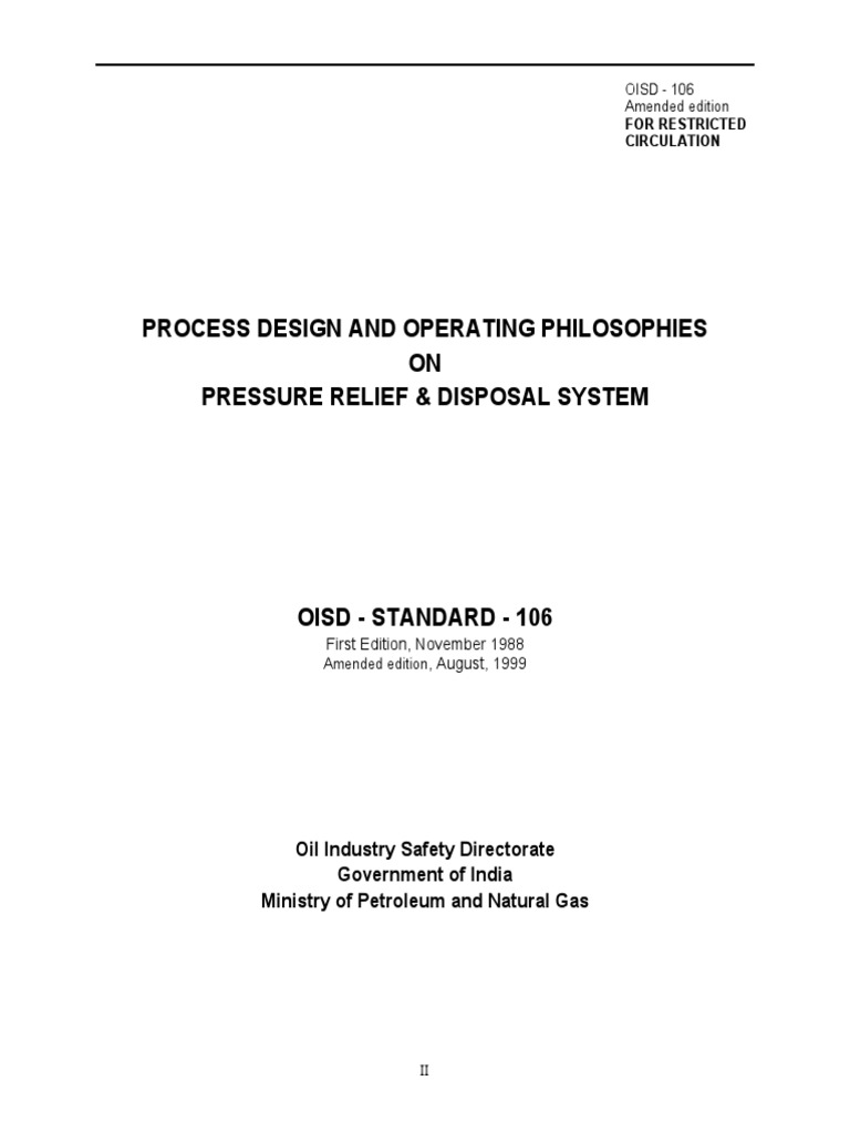 OISD Standard on Pressure Relief & Disposal System Design | PDF | Valve ...