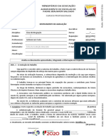 Teste de Avaliação Tema 6.1 de Área de Integração 11º Ano