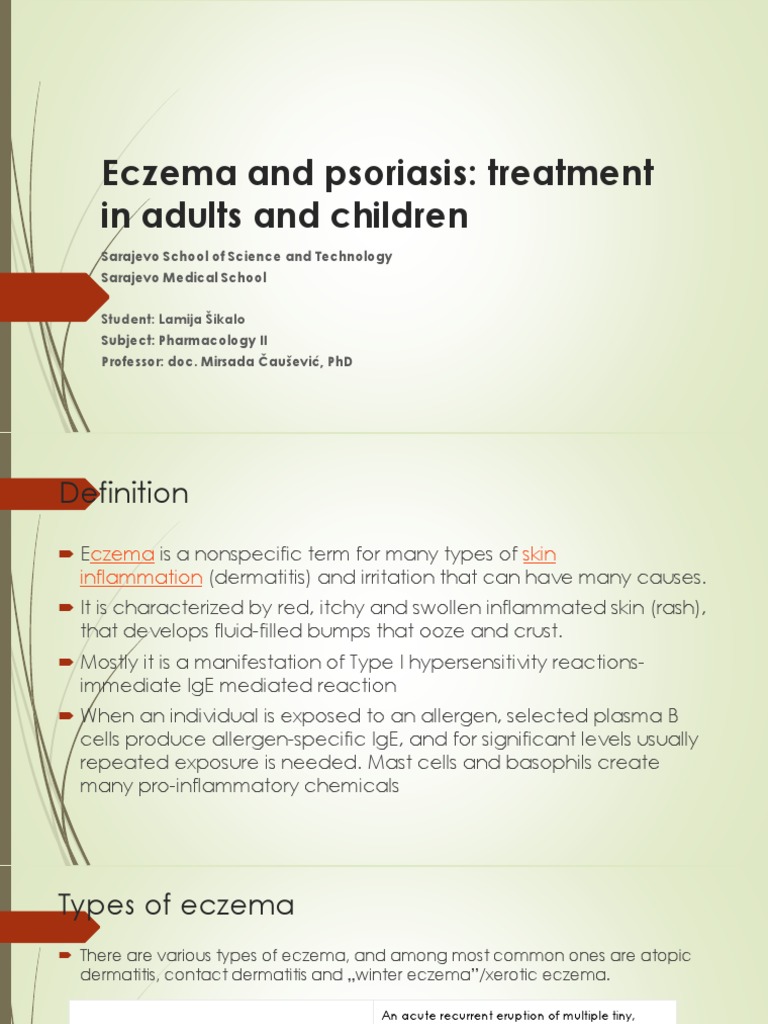 Eczema and Psoriasis Treatment Guide | PDF | Dermatitis | Immunology