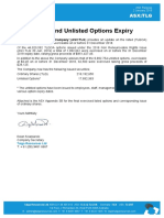 Listed and Unlisted Options Expiry Appendix 3 B