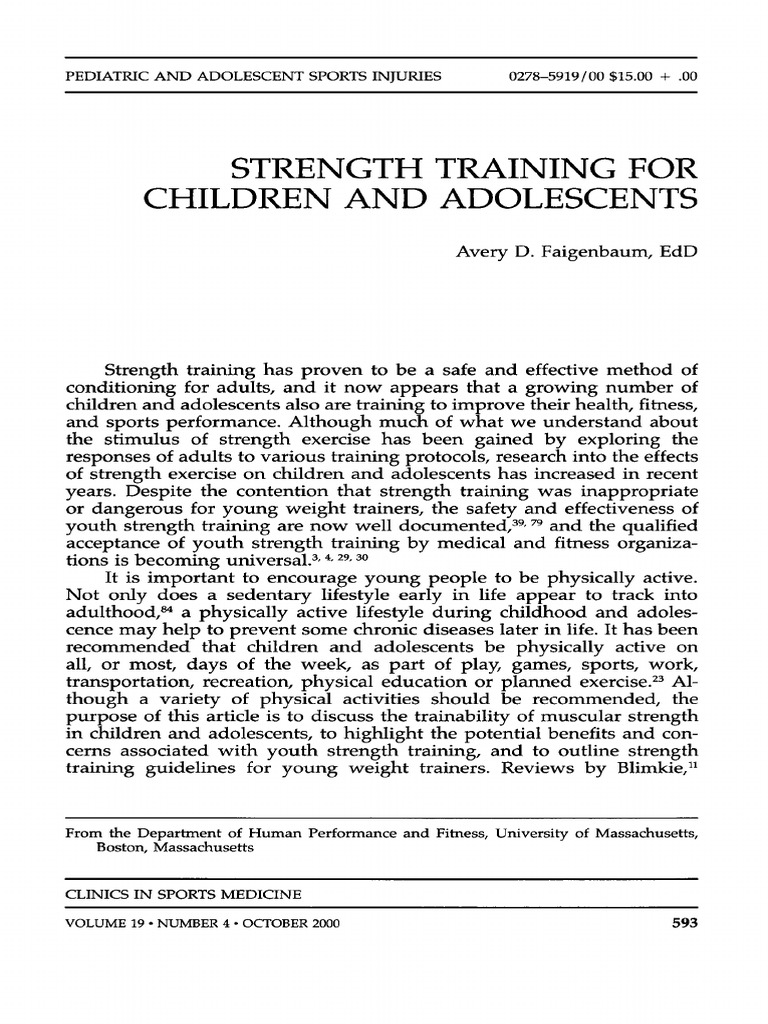 Strength Training For Children and Adolescents | PDF | Strength ...