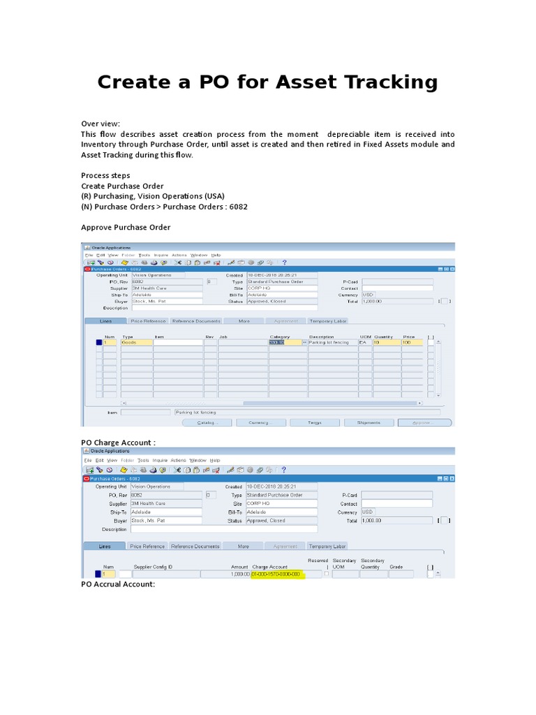 PO Process for Asset Tracking | PDF | Computers