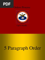 Orders Process: CPL O'Reilly